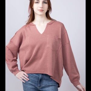 Blu Pepper Dusty Rose Knit Top